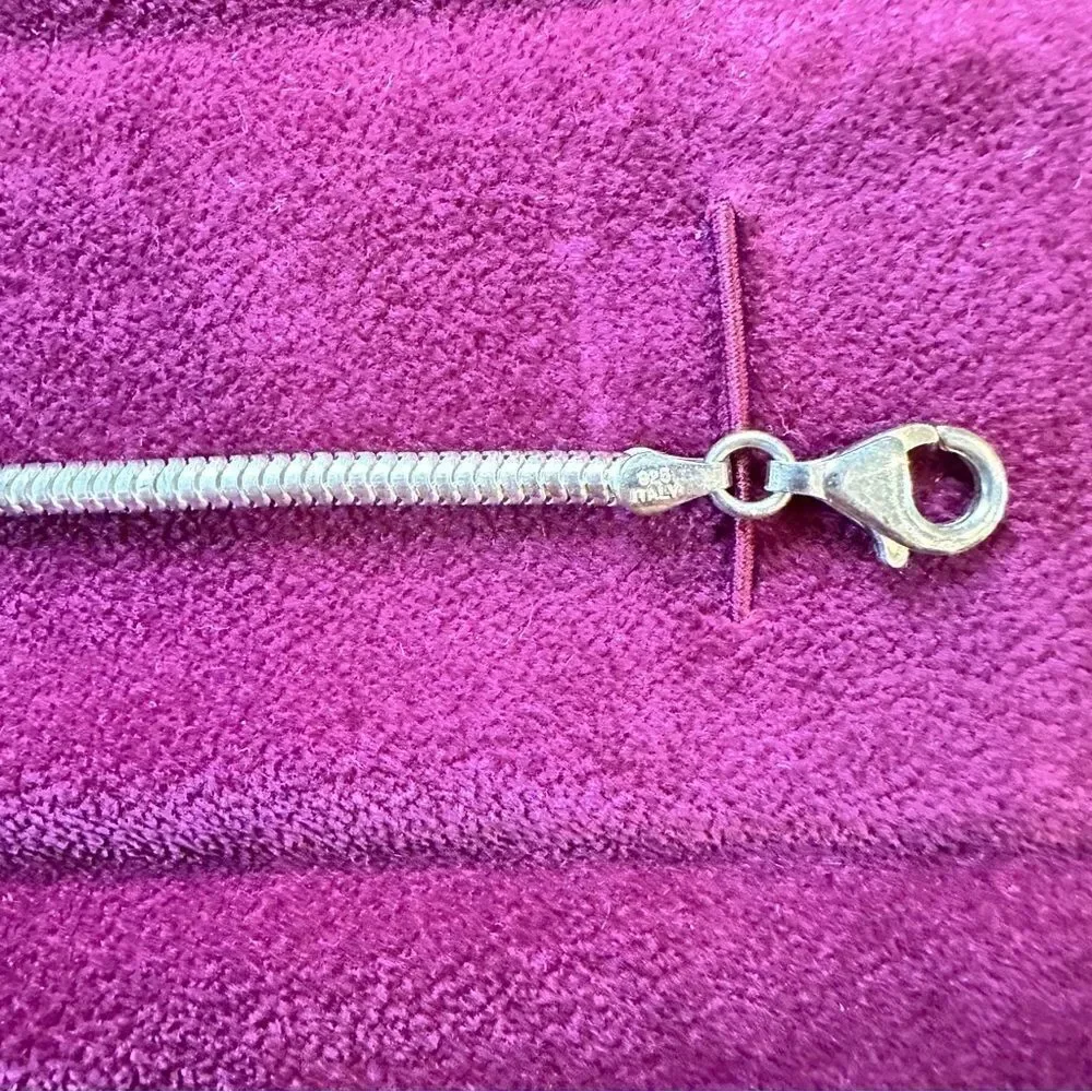 Helzberg Diamonds - Silver Snake Chain Bracelet with Lobster Clap 7.5